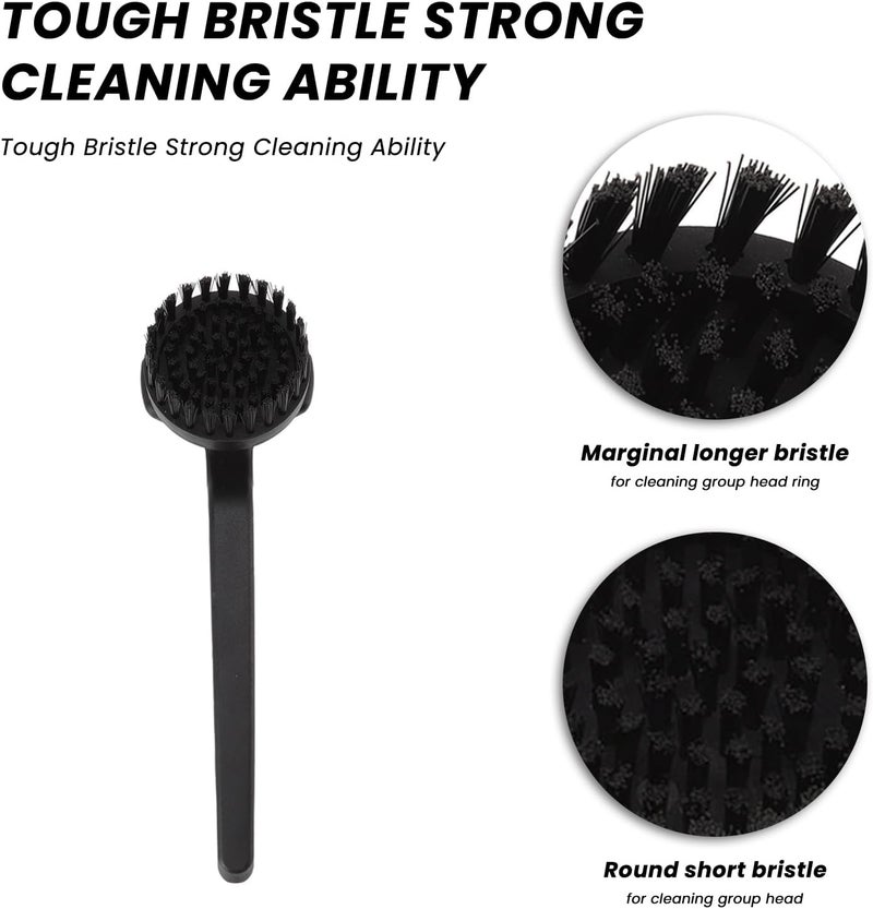 Topyond Espresso Coffee Machine Cleaning Brush, 360° Coffee Grinder Brush with Detachable Head, Nylon Bristles Barista Tool, Group Head Brush for 51mm 54mm Coffee Maker - Image 2